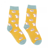 Miss Sparrow Socken Bamboo Cute Hedgehogs yellow