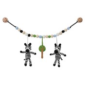 Sindibaba Stroller chain Zebra (organic cotton) with rattle