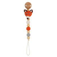 Sindibaba Pacifier clip with Fox orange