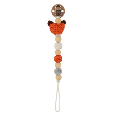 Sindibaba Pacifier clip with Fox orange