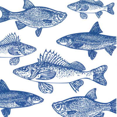 Paperproducts Design Paper Napkins Graphic Fishes