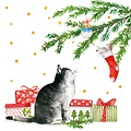 Paperproducts Design Paper Napkins  Christmas Cat