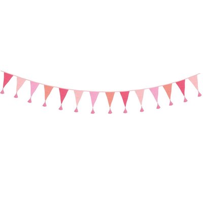 Talking Tables Bunting Fabric We love Birthdays pink