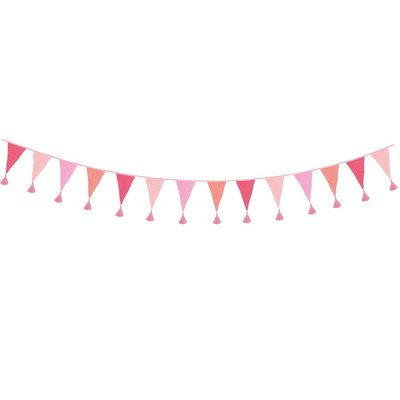 Talking Tables Bunting Fabric We love Birthdays pink