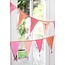 Bunting Fabric We love Birthdays pink embroidered