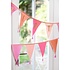 Talking Tables Bunting Fabric We love Birthdays pink embroidered