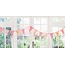 Wimpelkette Stoff We love Birthdays pink bestickt