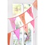 Wimpelkette Stoff We love Birthdays pink bestickt