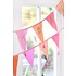 Talking Tables Bunting Fabric We love Birthdays pink embroidered