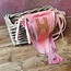Bunting Fabric We love Birthdays pink embroidered