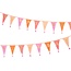 Bunting Fabric We love Birthdays pink embroidered