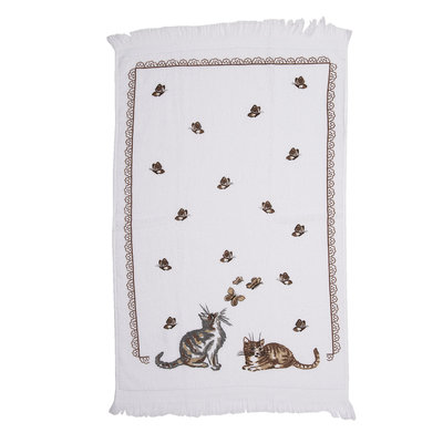 Clayre & Eef Guest towel Cats & Butterflies