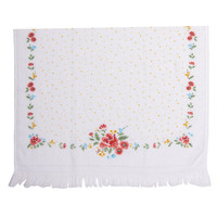 Clayre & Eef Guest towel Flowers Border