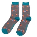 Miss Sparrow Mens Socks Bamboo Parisian Pubs charcoal