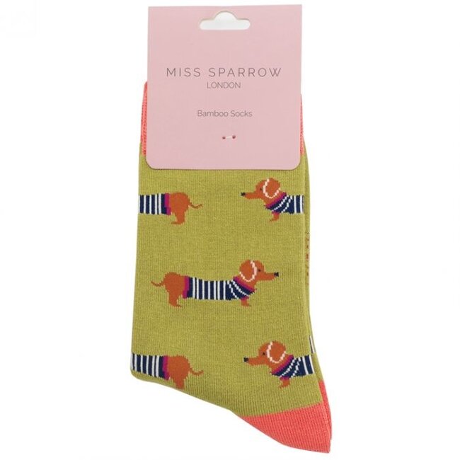 Socken Bamboo Parisian Pups olive