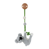 Sindibaba Kinderwagen-Clip mit Rassel Koala grey (Bio-Baumwolle)