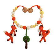 Sindibaba Stroller chain fox orange with rattle