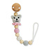 Sindibaba Pacifier clip with Cat grey/rose