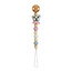 Pacifier clip with Cat grey/rose