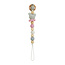 Pacifier clip with Cat grey/rose