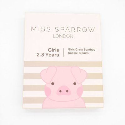 Miss Sparrow Giftbox Girls Socks 2-3 Years Animals