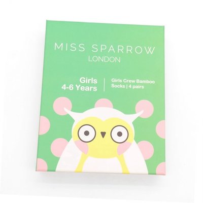 Miss Sparrow Giftbox Girls Socks 4-6 Years Animals