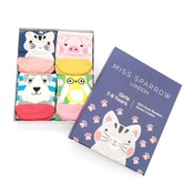 Miss Sparrow Giftbox Girls Socks 7-9 Years Animals