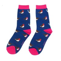 Miss Sparrow Socks Bamboo Multicolour Robins navy