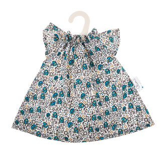 Olimi Doll dress Miniland 38cm Flowers turquoise