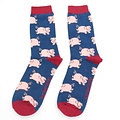 Miss Sparrow Männer-Socken Bamboo Piglets navy