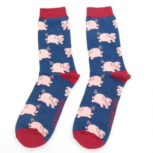 Miss Sparrow Männer-Socken Bamboo Piglets navy