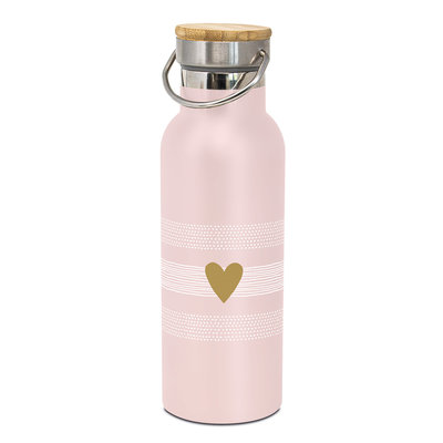 Paperproducts Design Stainless steel bottle Heart of Gold rose