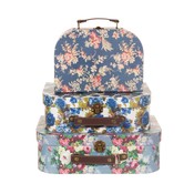 Sass & Belle Suitcase Delphine Vintage Rose blue Set of 3