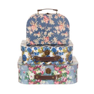 Sass & Belle Köfferchen Delphine Vintage Rose blue Set of 3