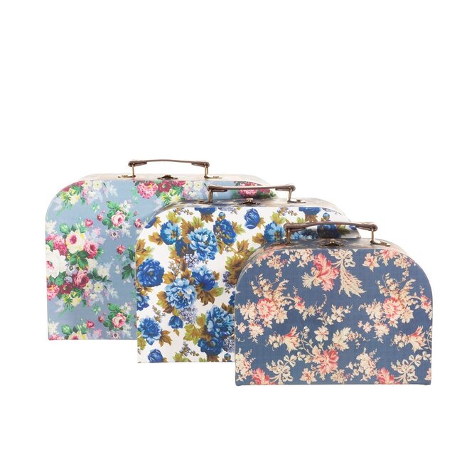 Suitcase Delphine Vintage Rose blue Set of 3