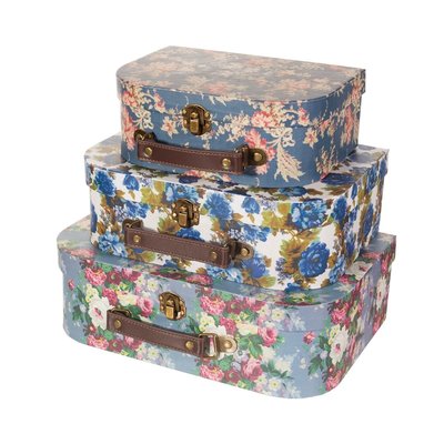 Sass & Belle Suitcase Delphine Vintage Rose blue Set of 3