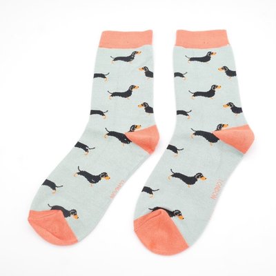 Miss Sparrow Socks Bamboo Little Sausage Dogs duck egg