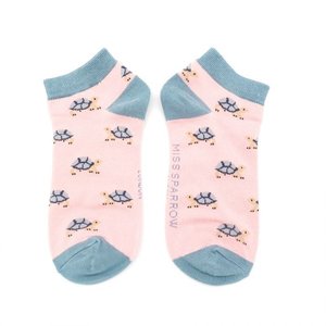 Miss Sparrow Trainer Socken Bamboo Turtles pink