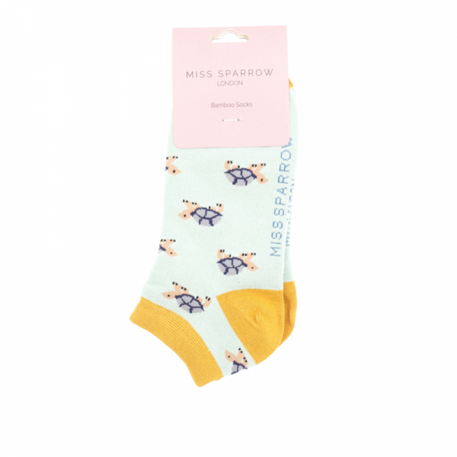 Trainer Socks Bamboo Turtles duck egg