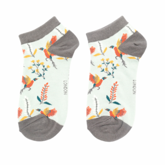 Miss Sparrow Trainer Socken Bamboo Pheasants & Flowers duck egg
