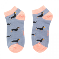 Miss Sparrow Trainer Socken Bamboo Sausage Dogs blue