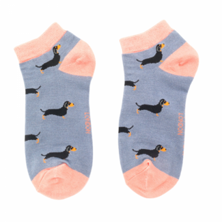 Miss Sparrow Trainer Socken Bamboo Sausage Dogs blue