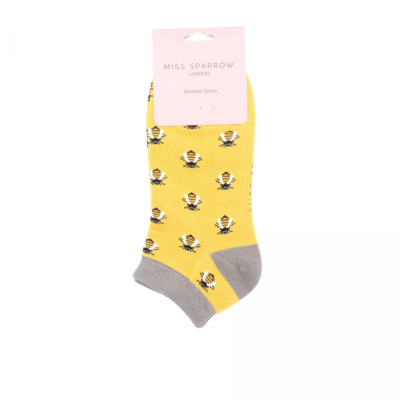 Miss Sparrow Trainer Socks Bamboo Honey Bees yellow