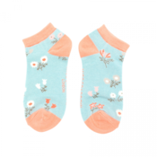 Miss Sparrow Trainer Socks Bamboo Dainty Floral duck egg