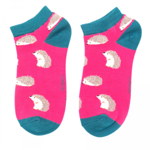 Miss Sparrow Trainer Socken Bamboo Cute Hedgehogs hot pink