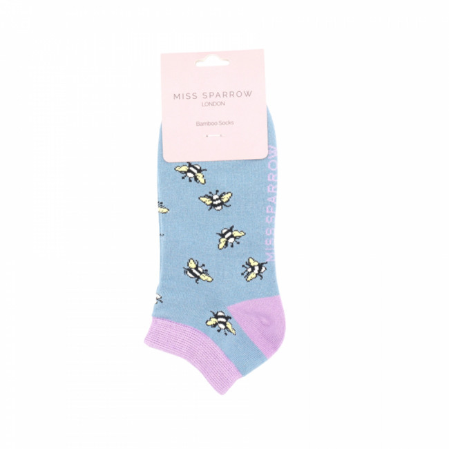 Trainer Socks Bamboo Scattered Bee denim