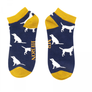 Miss Sparrow Trainer Männer-Socken Bamboo Labradors navy