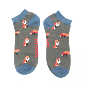 Miss Sparrow Trainer Männer-Socken Bamboo Foxes charcoal