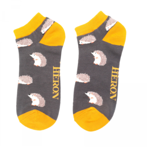 Miss Sparrow Trainer Männer-Socken Bamboo Cute Hedgehogs grey