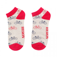 Miss Sparrow Trainer Mens Socks Bamboo Bikes and Stripes grey